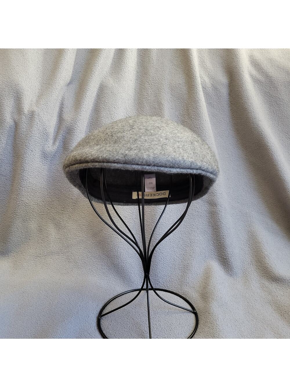 DOCKERS Wool Newsboy Hat Gray Flat Cap Winter Fall Grandpa Style